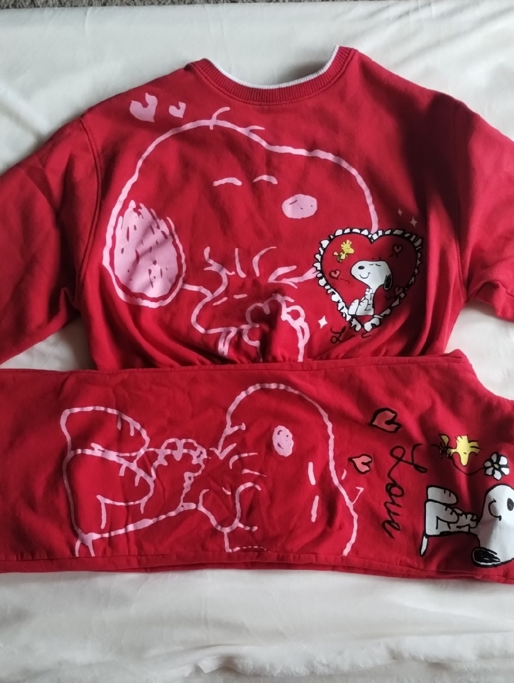 Peanuts Kids Matching Set Red with Pink Accents